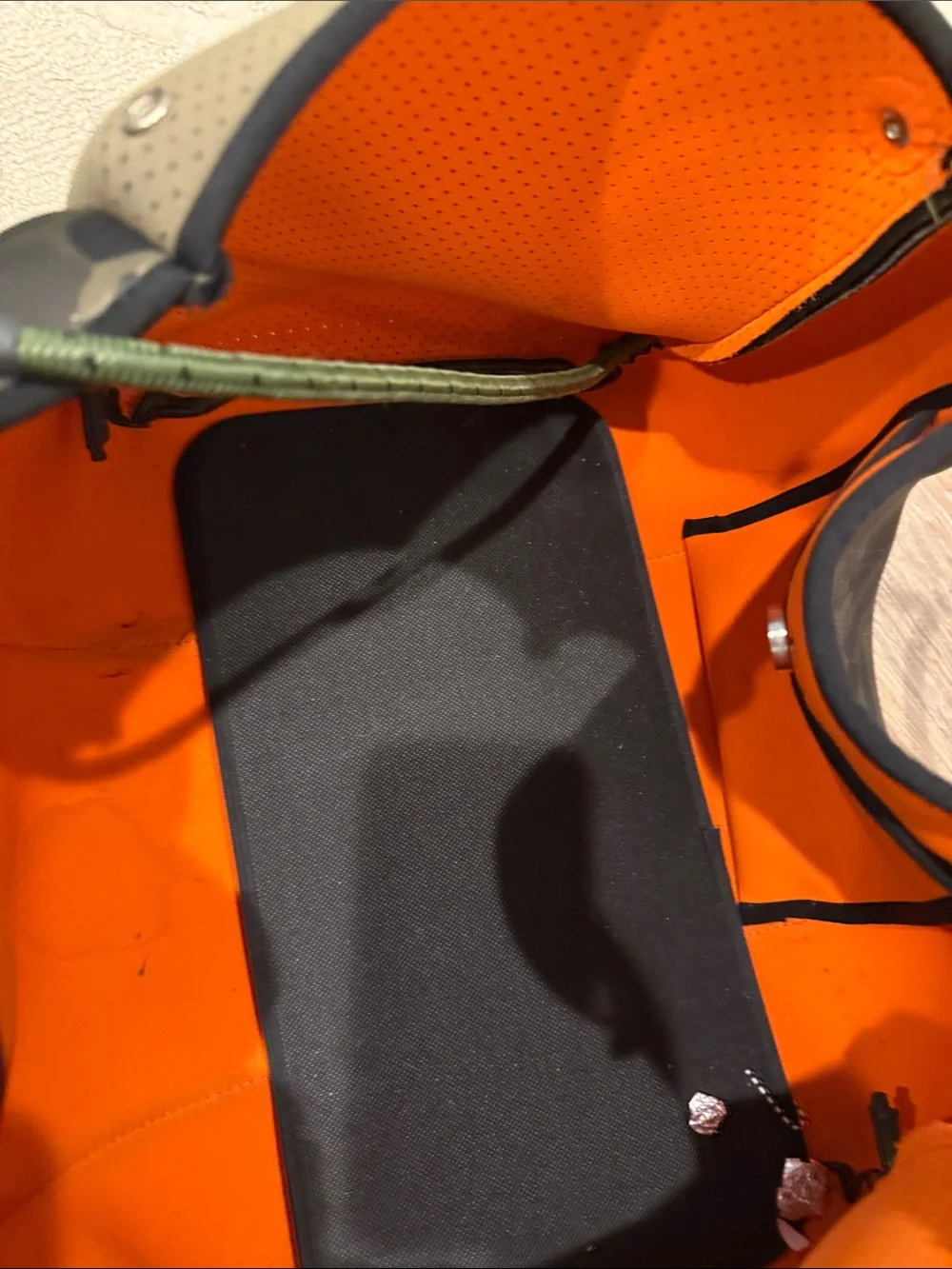 HAUTE SHORE Men’s Camo Neoprene Tote - Olive Camo with Orange Interior